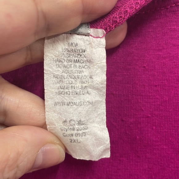 Moa Magenta pink high low tunic 2x top - Picture 3 of 4